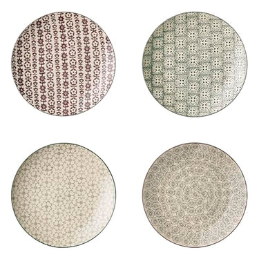 Bloomingville Teller Karine, grau grün lila, Keramik, 4er Set, 20 cm im Sale